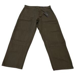 RAG & BONE Mens NWT Workwear Pant Size 36 Dark Olive Green Canvas